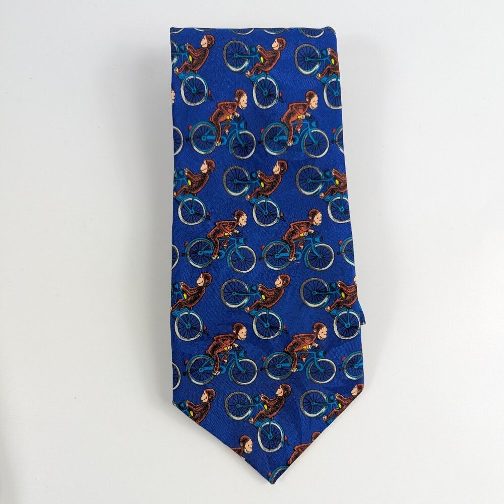 Curious George Riding a Bicycle Men's Neck Tie